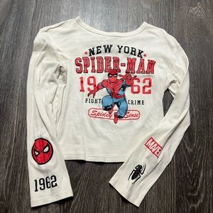 Marvel Spider-Man Kids Cream and Red Long Sleeve Tee